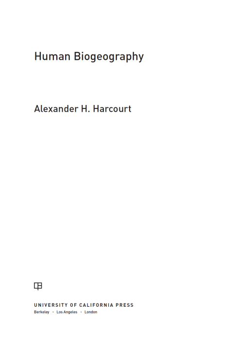 Cover image for book Human Biogeography