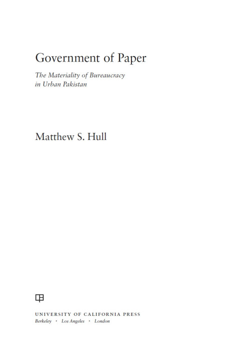 Cover image for book Government of Paper