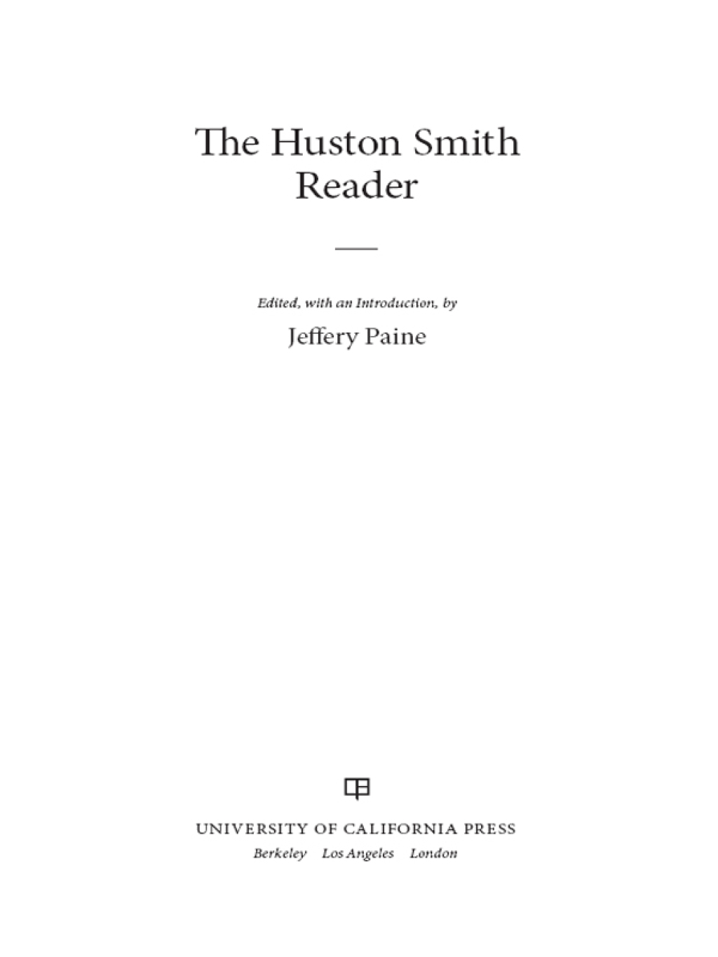Reflowable The Huston Smith Reader; $33.24