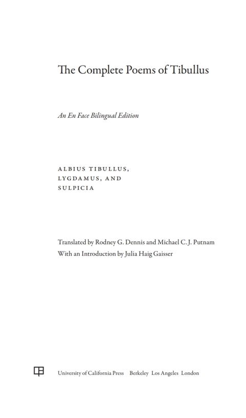 Cover image for book The Complete Poems of Tibullus