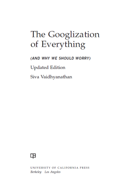 Cover image for book The Googlization of Everything