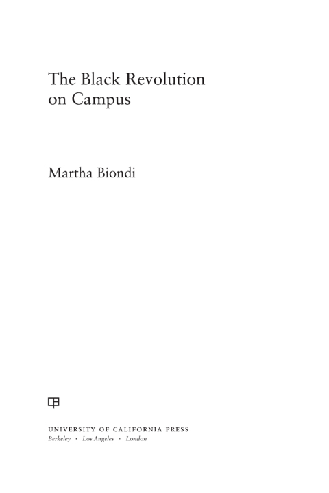 Cover image for book The Black Revolution on Campus
