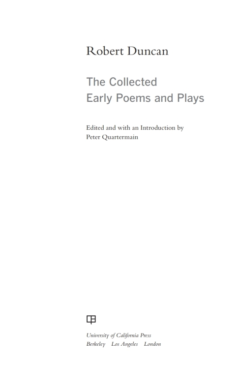 Cover image for book Robert Duncan