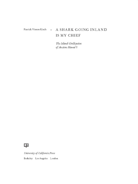 Cover image for book A Shark Going Inland Is My Chief
