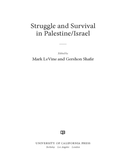 Cover image for book Struggle and Survival in Palestine/Israel