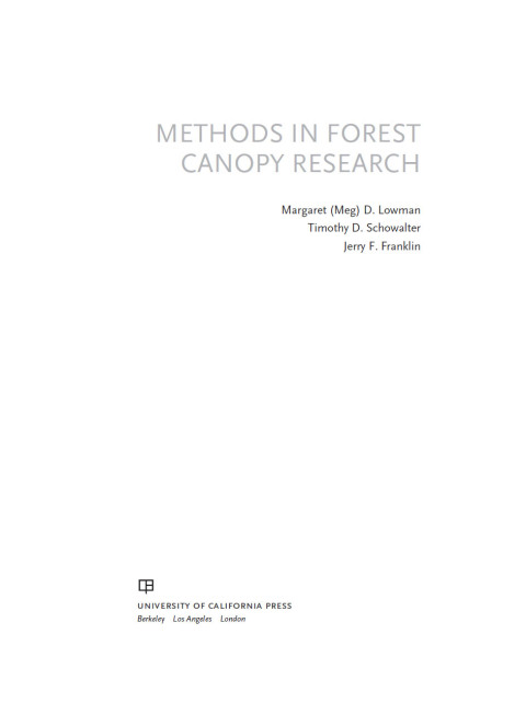 Cover image for book Methods in Forest Canopy Research