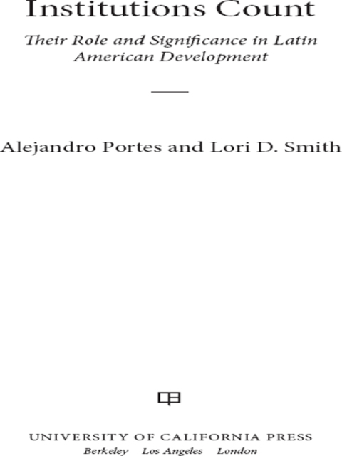 Cover image for book Institutions Count