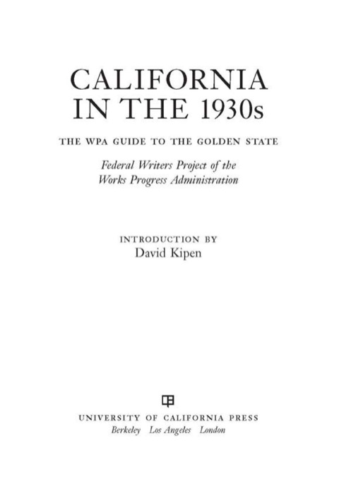 Cover image for book California in the 1930s