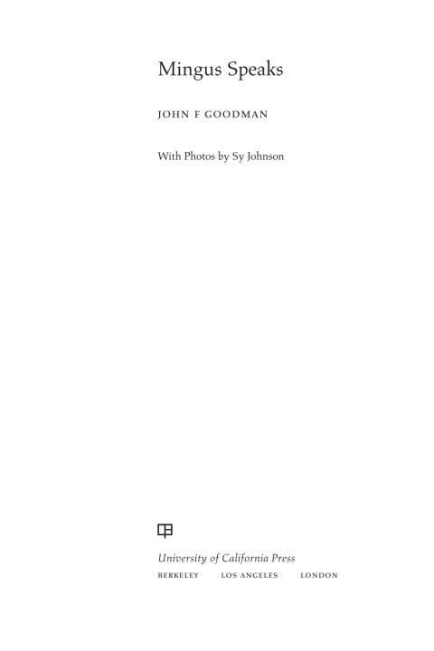 Cover image for book Mingus Speaks