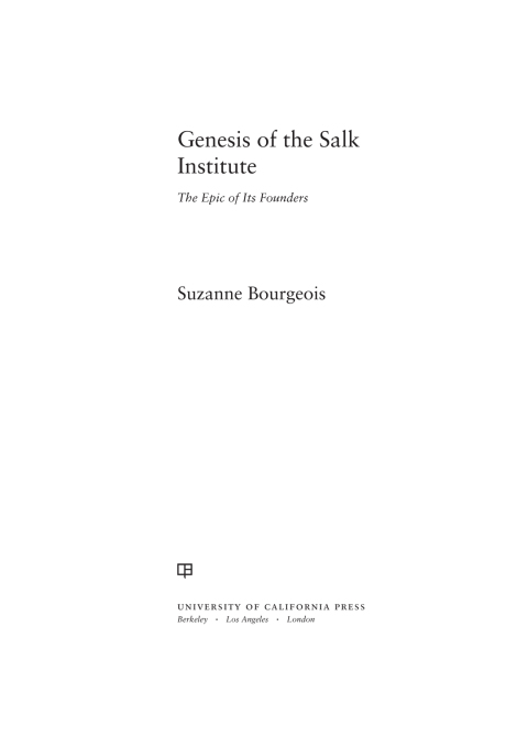 Cover image for book Genesis of the Salk Institute
