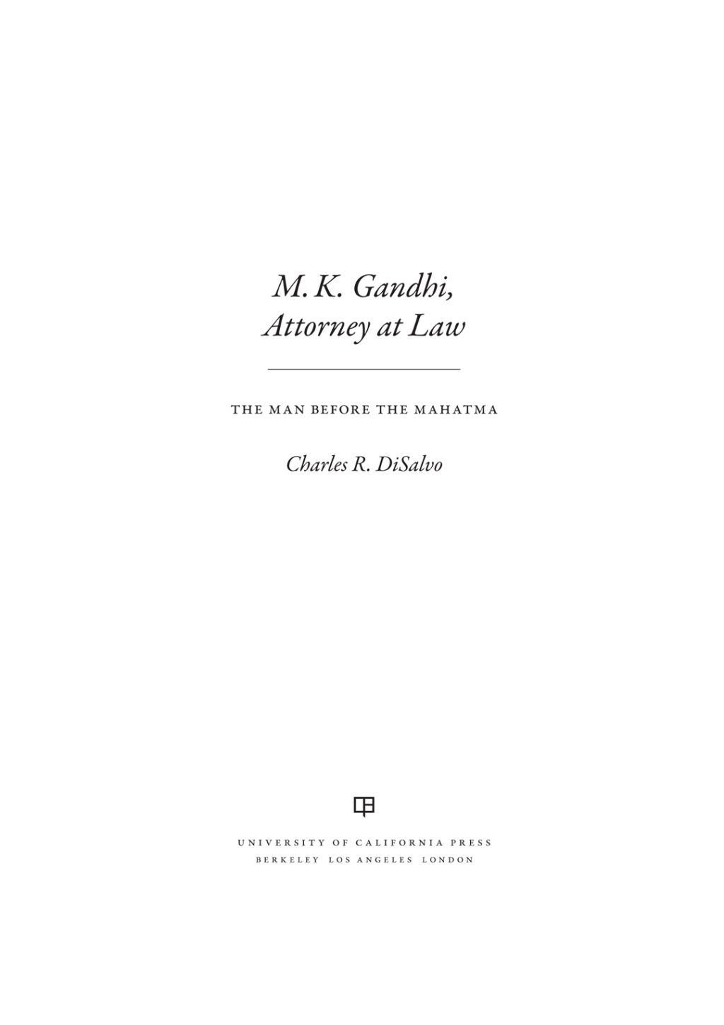 Reflowable M.K. Gandhi, Attorney at Law; $38.79