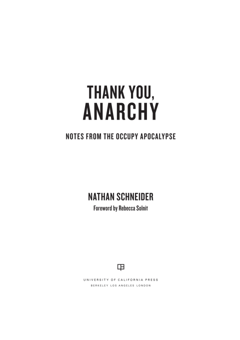 Cover image for book Thank You, Anarchy