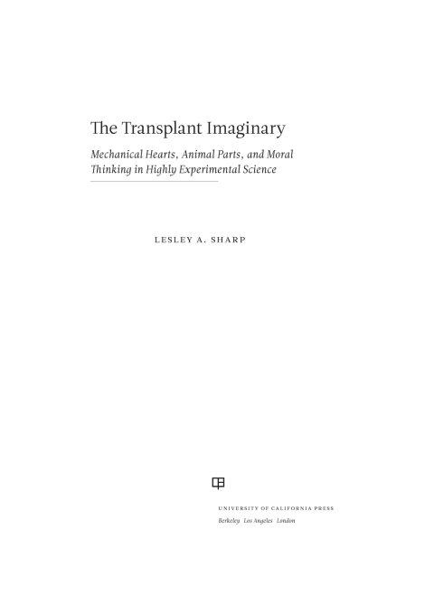 Cover image for book The Transplant Imaginary
