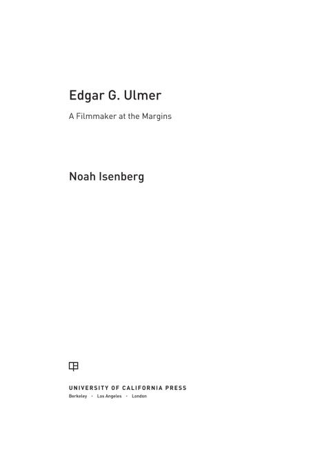 Cover image for book Edgar G. Ulmer