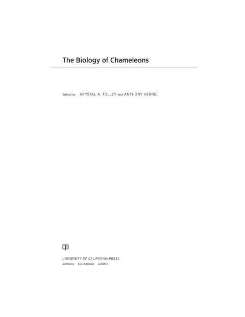Cover image for book The Biology of Chameleons