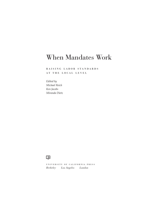 Cover image for book When Mandates Work