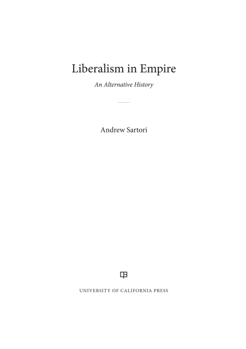Cover image for book Liberalism in Empire