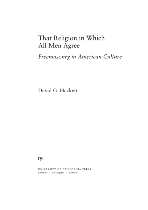 Cover image for book That Religion in Which All Men Agree