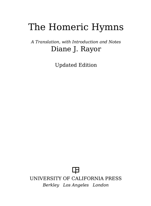 Cover image for book The Homeric Hymns