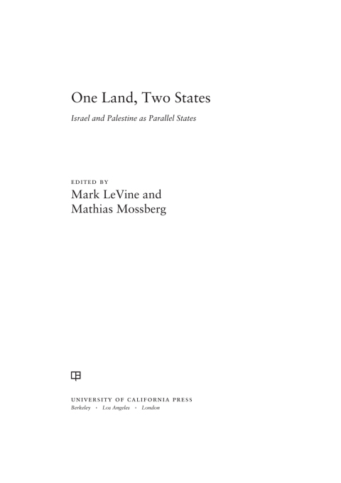Cover image for book One Land, Two States