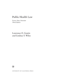 صورة الغلاف: Public Health Law 3rd edition 9780520282650