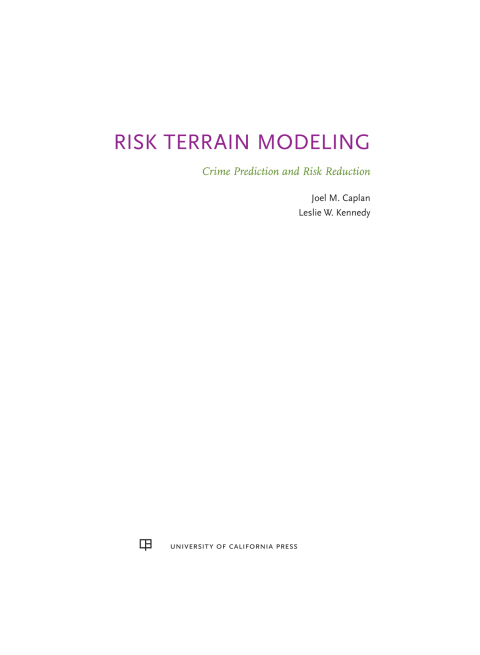 Cover image for book Risk Terrain Modeling