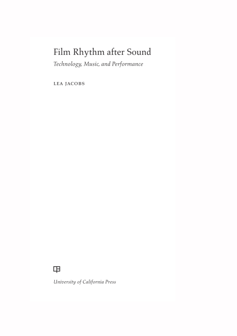Cover image for book Film Rhythm after Sound