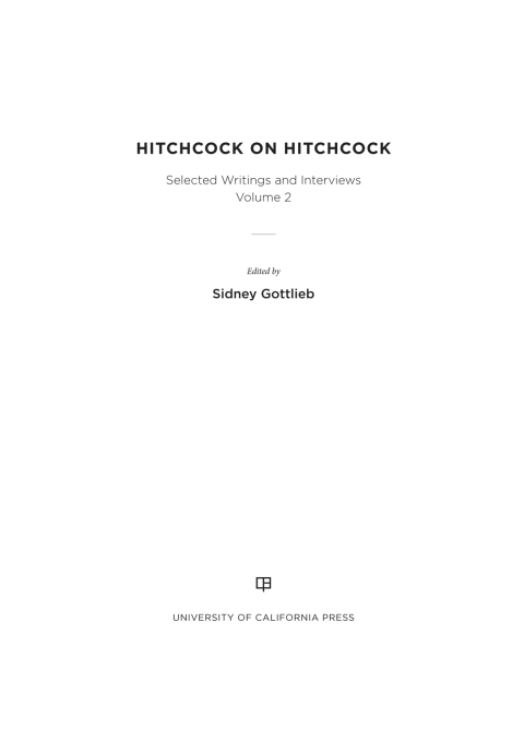 Cover image for book Hitchcock on Hitchcock, Volume 2