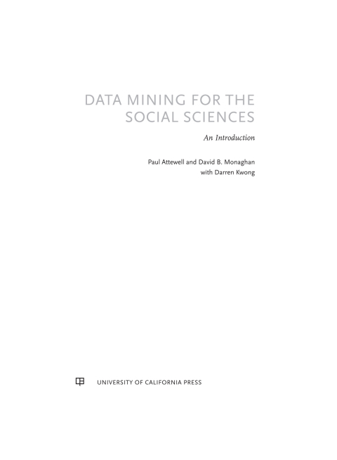 Cover image for book Data Mining for the Social Sciences