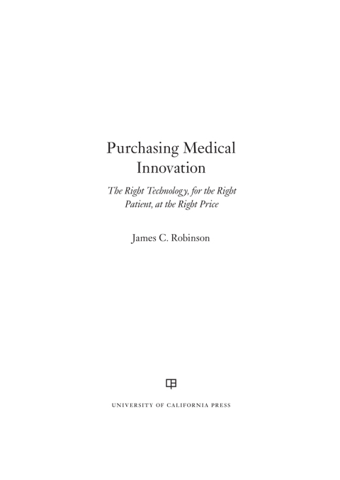 Cover image for book Purchasing Medical Innovation