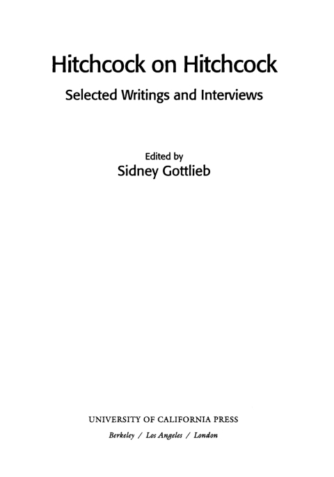 Cover image for book Hitchcock on Hitchcock, Volume 1