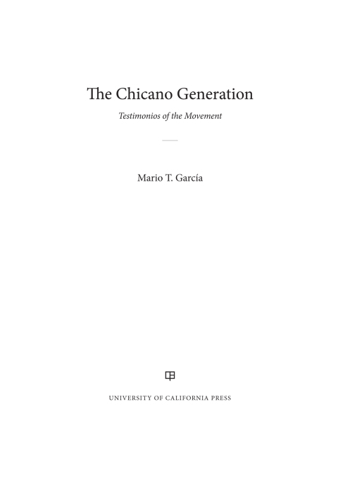 Cover image for book The Chicano Generation