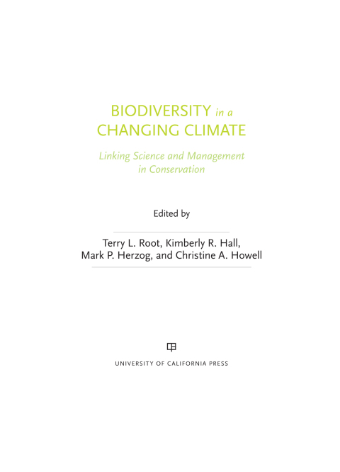 Cover image for book Biodiversity in a Changing Climate