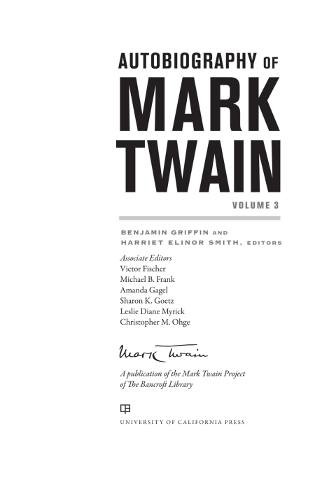Cover image for book Autobiography of Mark Twain, Volume 3