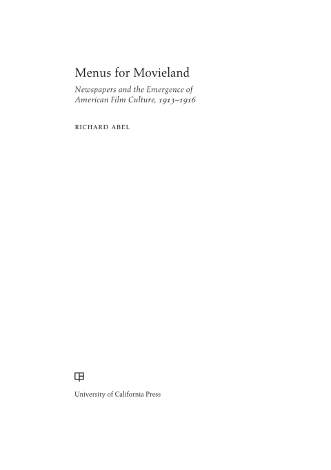 Cover image for book Menus for Movieland