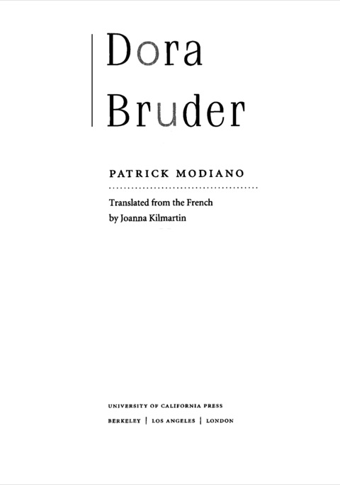 Cover image for book Dora Bruder