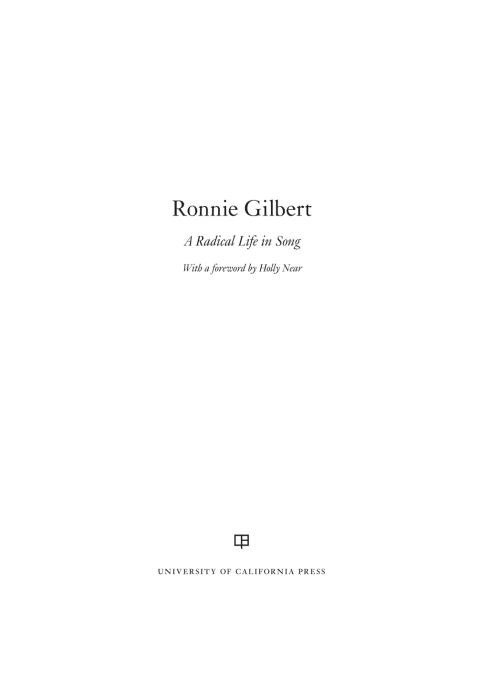 Cover image for book Ronnie Gilbert