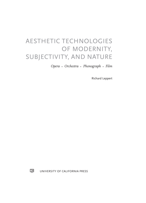 Cover image for book Aesthetic Technologies of Modernity, Subjectivity, and Nature