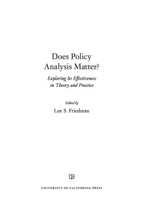 Cover image for book Does Policy Analysis Matter?