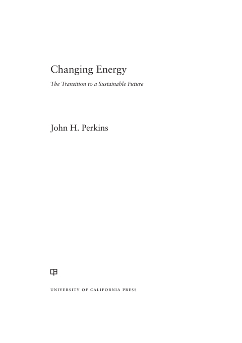 Cover image for book Changing Energy
