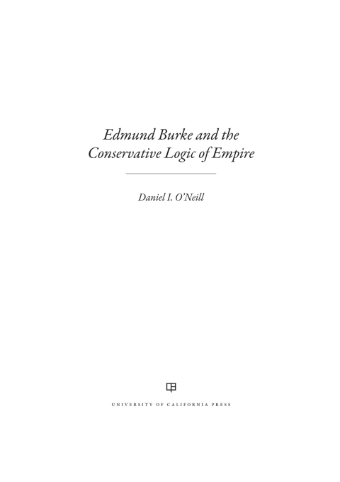 Cover image for book Edmund Burke and the Conservative Logic of Empire
