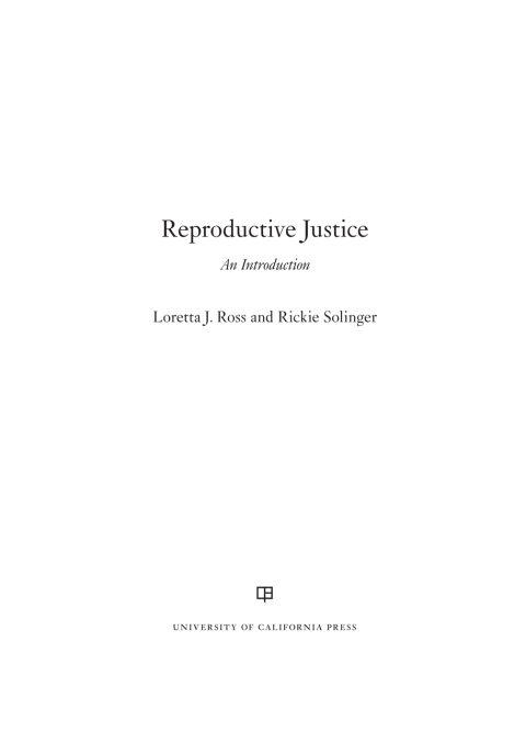 Cover image for book Reproductive Justice
