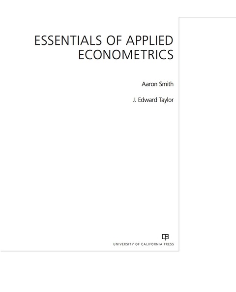 Cover image for book Essentials of Applied Econometrics