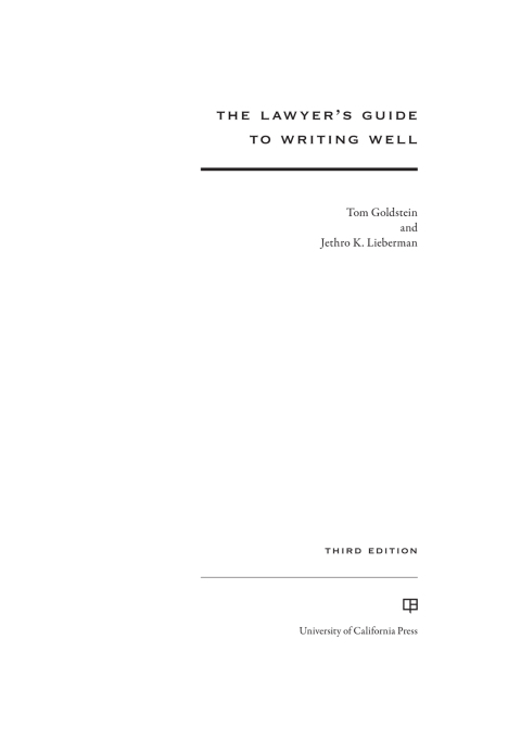 Cover image for book The Lawyer's Guide to Writing Well