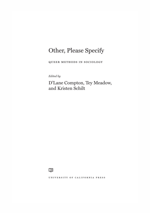 Cover image for book Other, Please Specify