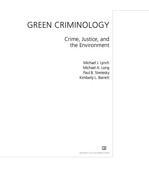 Cover image for book Green Criminology