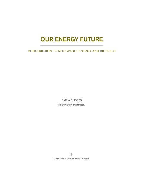 Cover image for book Our Energy Future