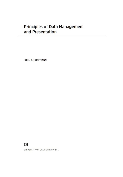 Cover image for book Principles of Data Management and Presentation