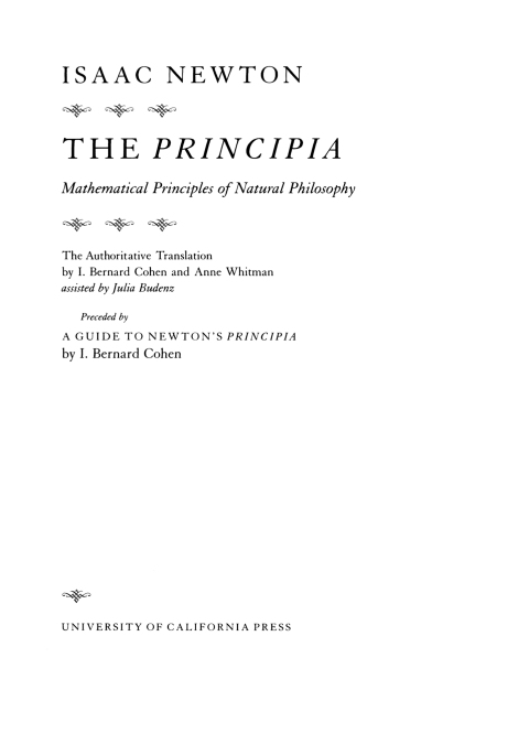 Cover image for book The Principia: The Authoritative Translation and Guide