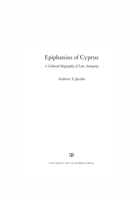 Cover image for book Epiphanius of Cyprus